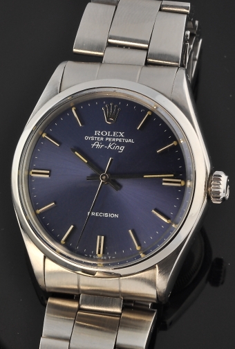 ROLEX OYSTER PERPETUAL Air-King with the original and RARE blue dial is as 